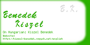 benedek kiszel business card